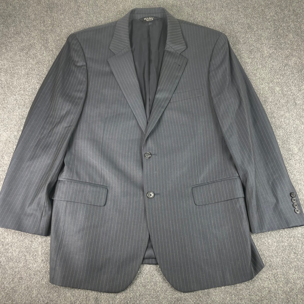 JOS. A. Bank Blazer Size 43R Gray Signature Collection Pinstripe 100% Wool Men's